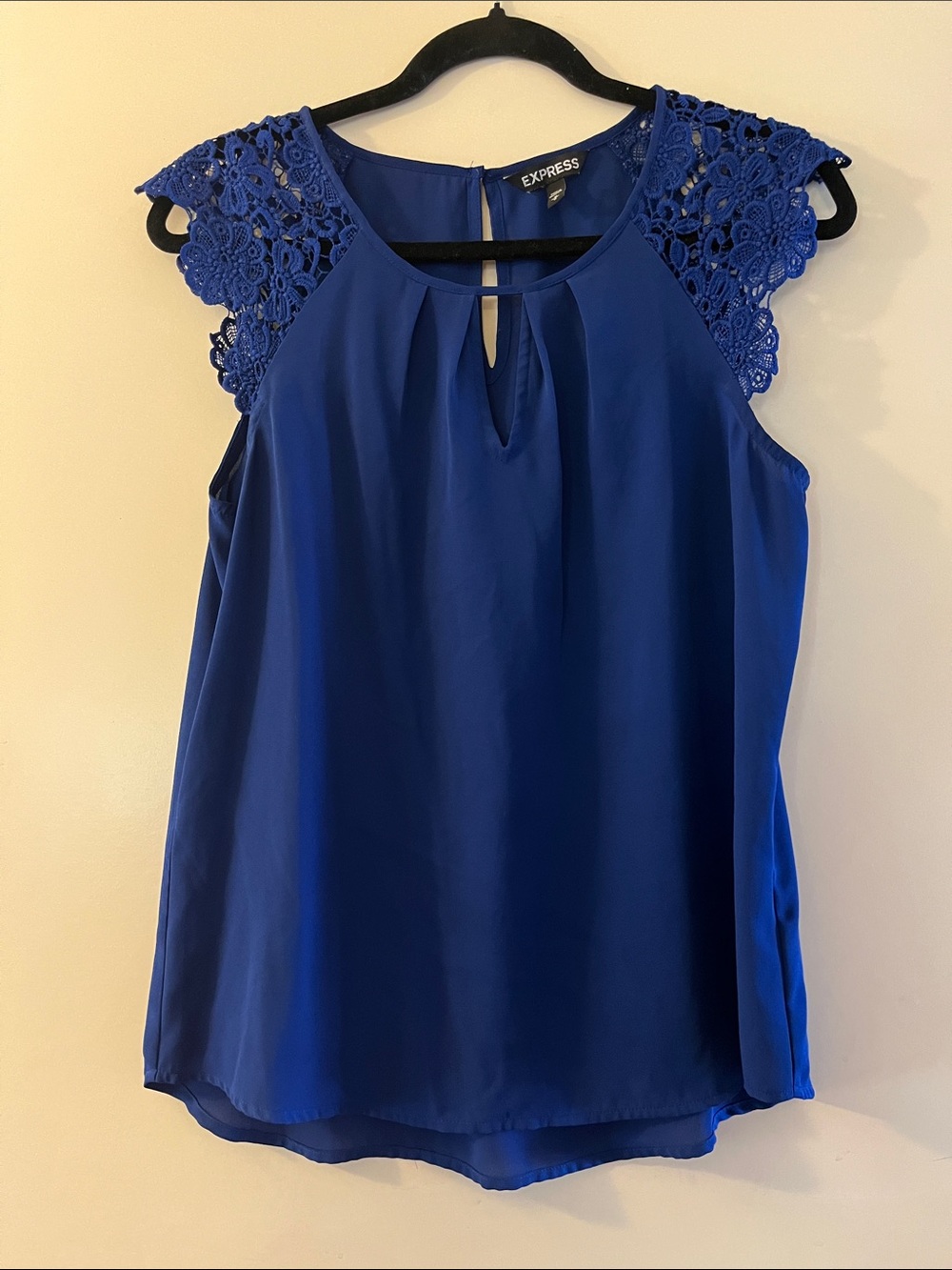 Express Royal Blue Lace Cap-Sleeve Camisole